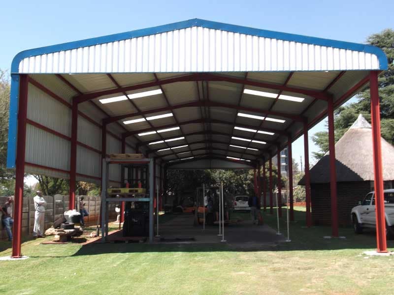 Standard steel portal frame structure in use as a driver training facility