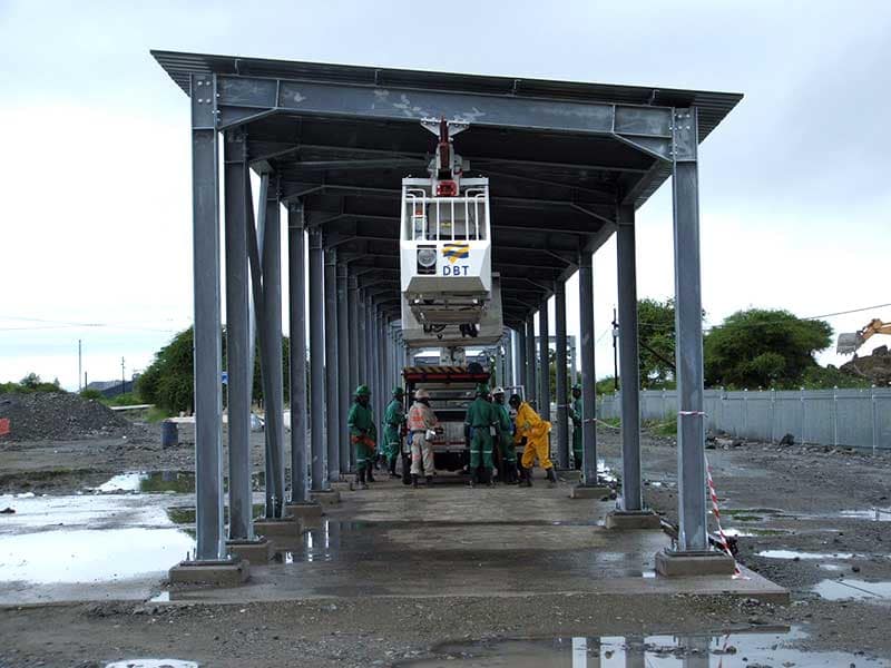 Steel monorail personnel carrier fabricated for an inclined mine access shaft