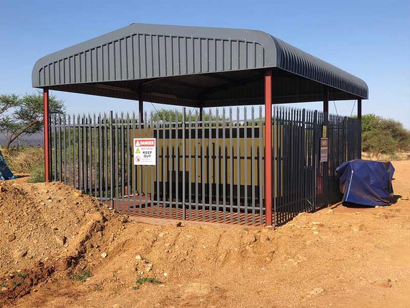 Small steel structure built to cover a generator on a South African farm
