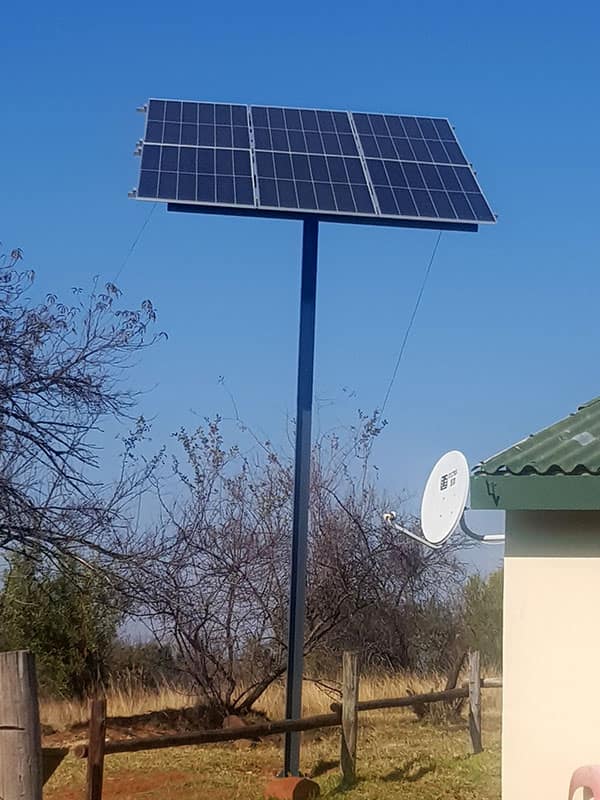 Free-standing steel solar panel support stand
