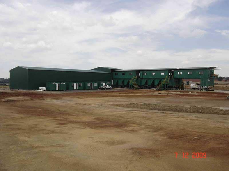 Steel portal frame waste recycling centre erected at an East Rand waste facility